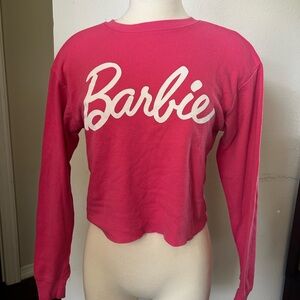 Barbie Pink Long Sleeve Crop Top